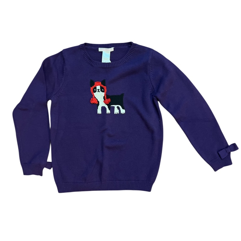 NWT Janie and Jack Vintage Purple Sweater with Dog Design